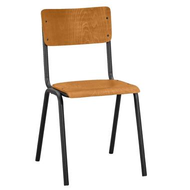 Eetkamerstoel Oscar - hout - bruin/zwart - Leen Bakker