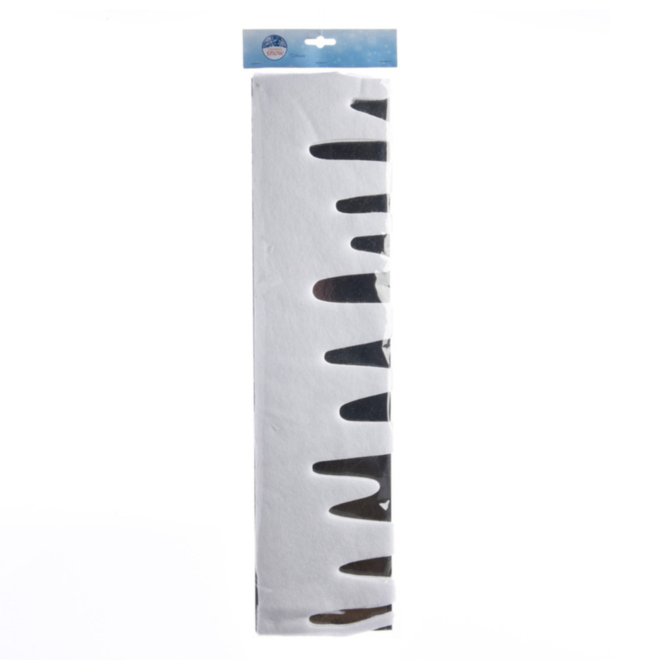 1x stuks ijspegelranden/sneeuwranden wit 180 x 15 cm sneeuwversiering -