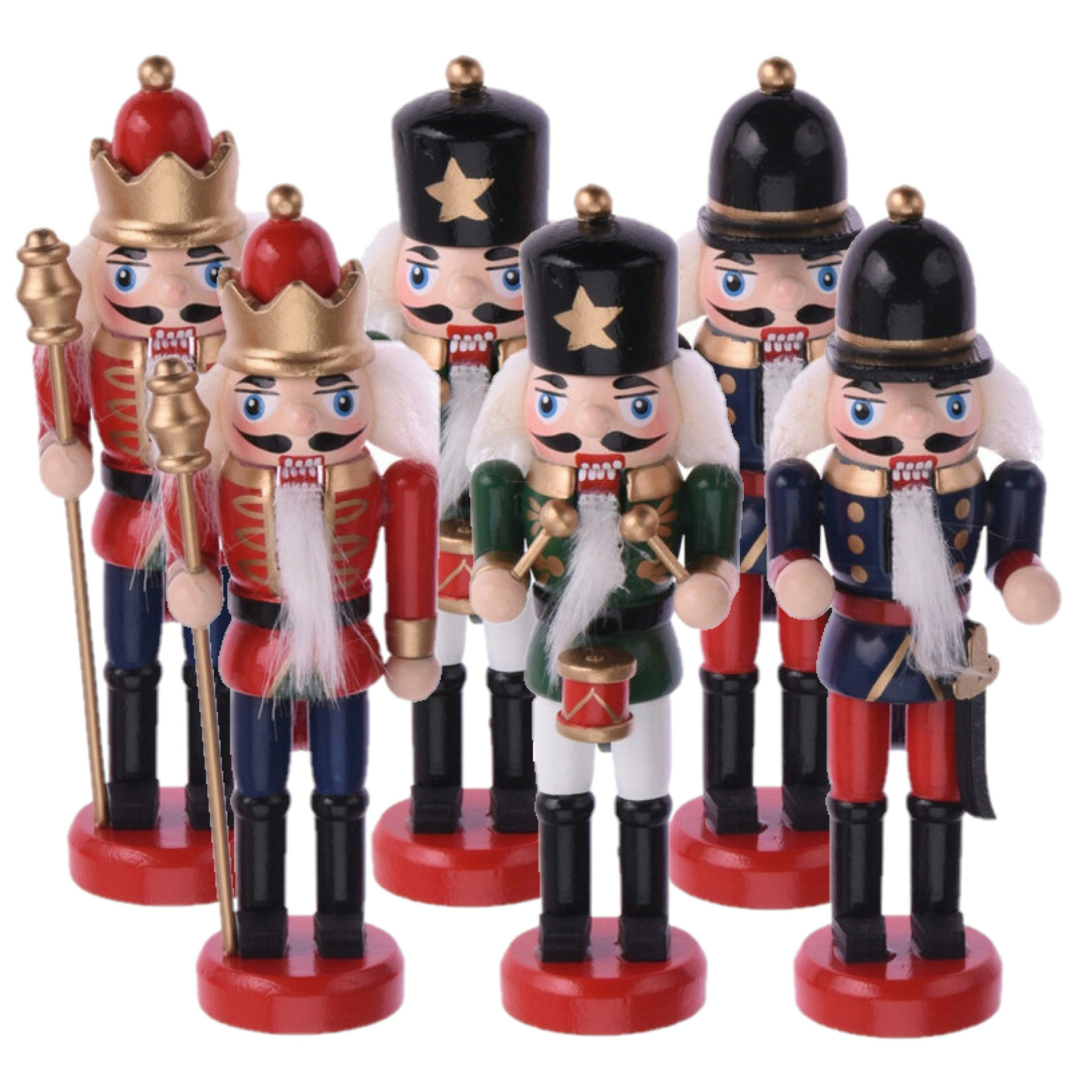 6x stuks kersthangers notenkrakers poppetjes/soldaten 12,5 cm -