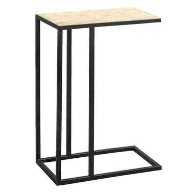 Bijzettafel Hugo - zwart/goudkleur - 40x25x60 cm - Leen Bakker