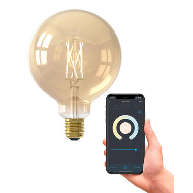 Calex Smart LED-globelamp G125 - goudkleurig - 7W - Leen Bakker