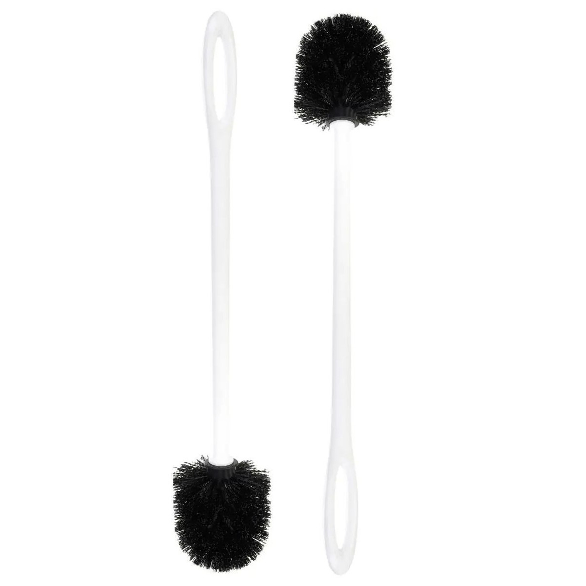 WC-/toiletborstel 2x stuks wit kunststof 46 cm -