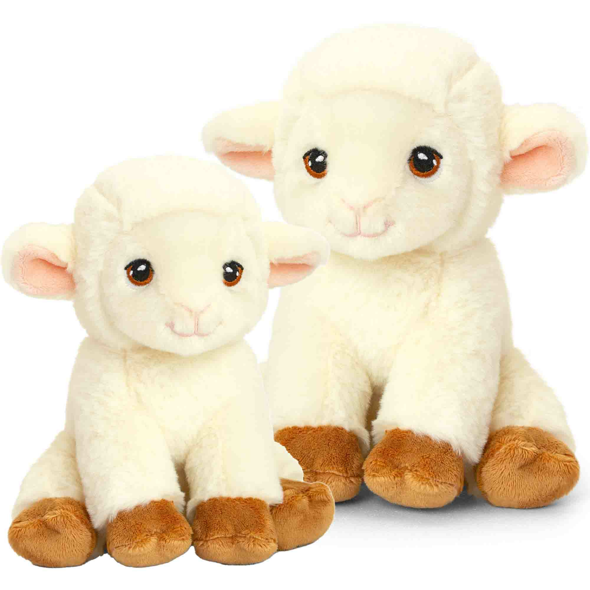 Pluche knuffels schapen familie 18 en 25 cm -