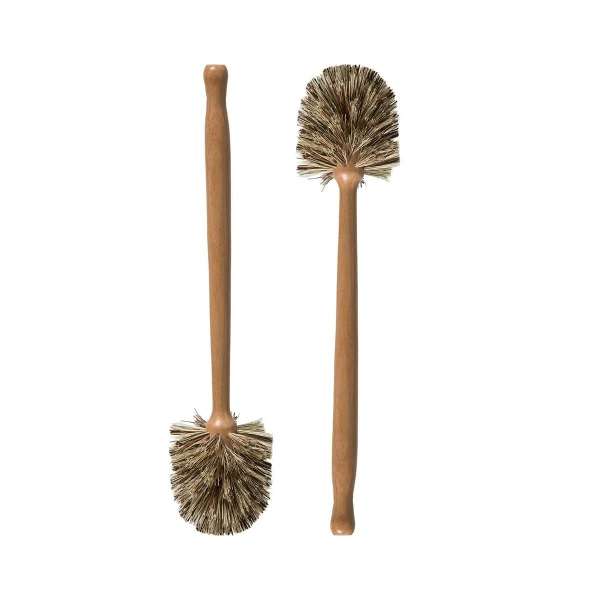 2x stuks WC-/toiletborstel hout 36,5 cm -