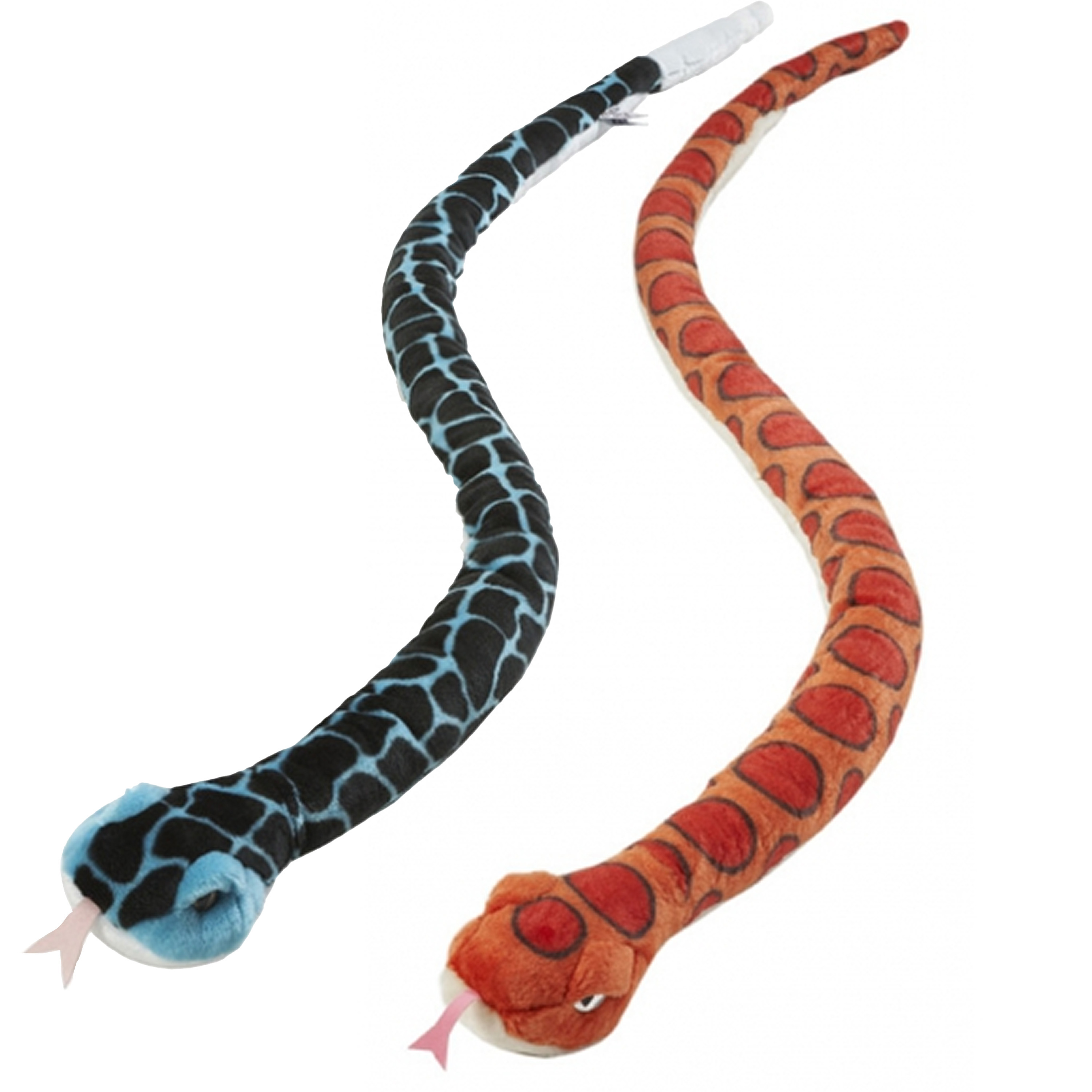 Pluche dieren knuffels 2x slangen van 152 cm -