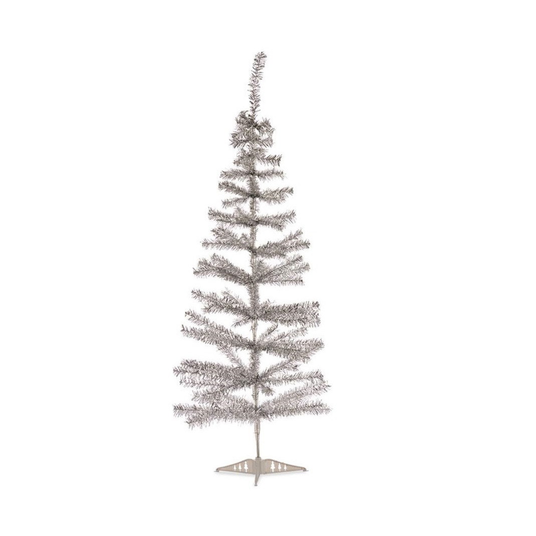 Kleine zilveren kerstboom van 120 cm -