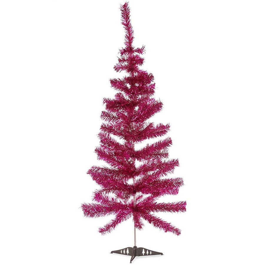 Kunst kerstboom - fuchsia roze - H120 cm - kunststof - kunstboom -