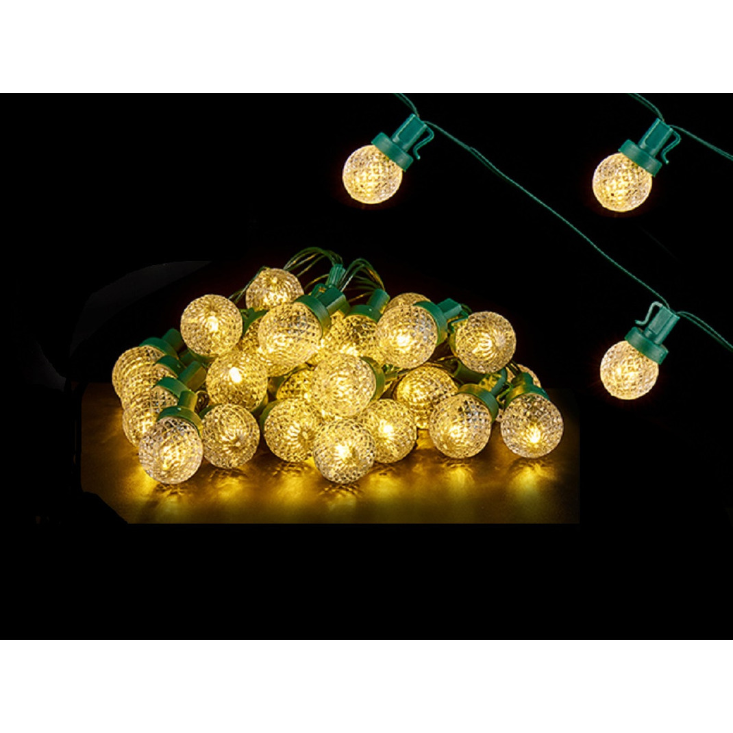 Krist+ lichtsnoer - feestverlichting - 600 cm - 30 LED bolletjes warm wit - batterij -