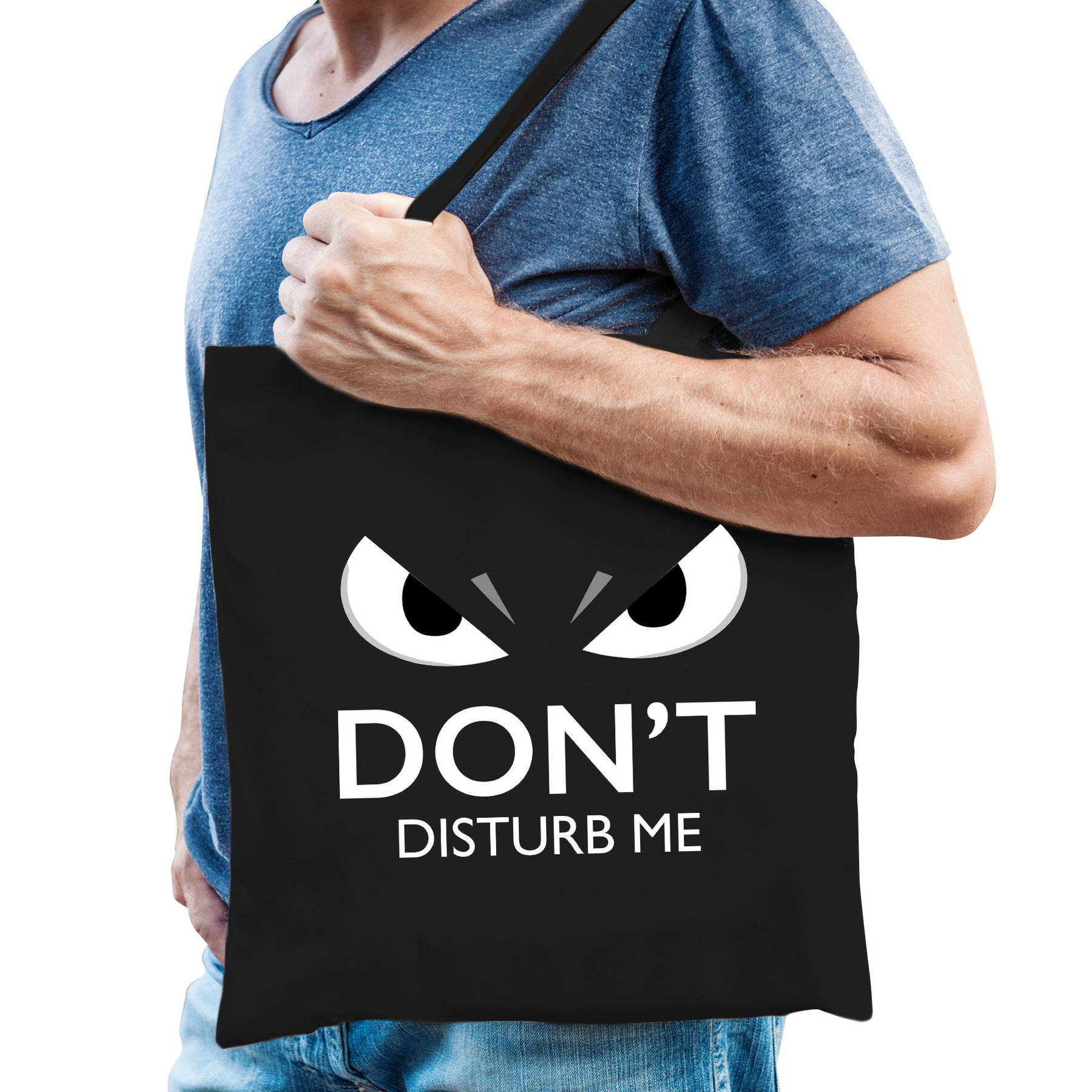 Dont disturb cadeau katoenen tas zwart voor volwassenen -