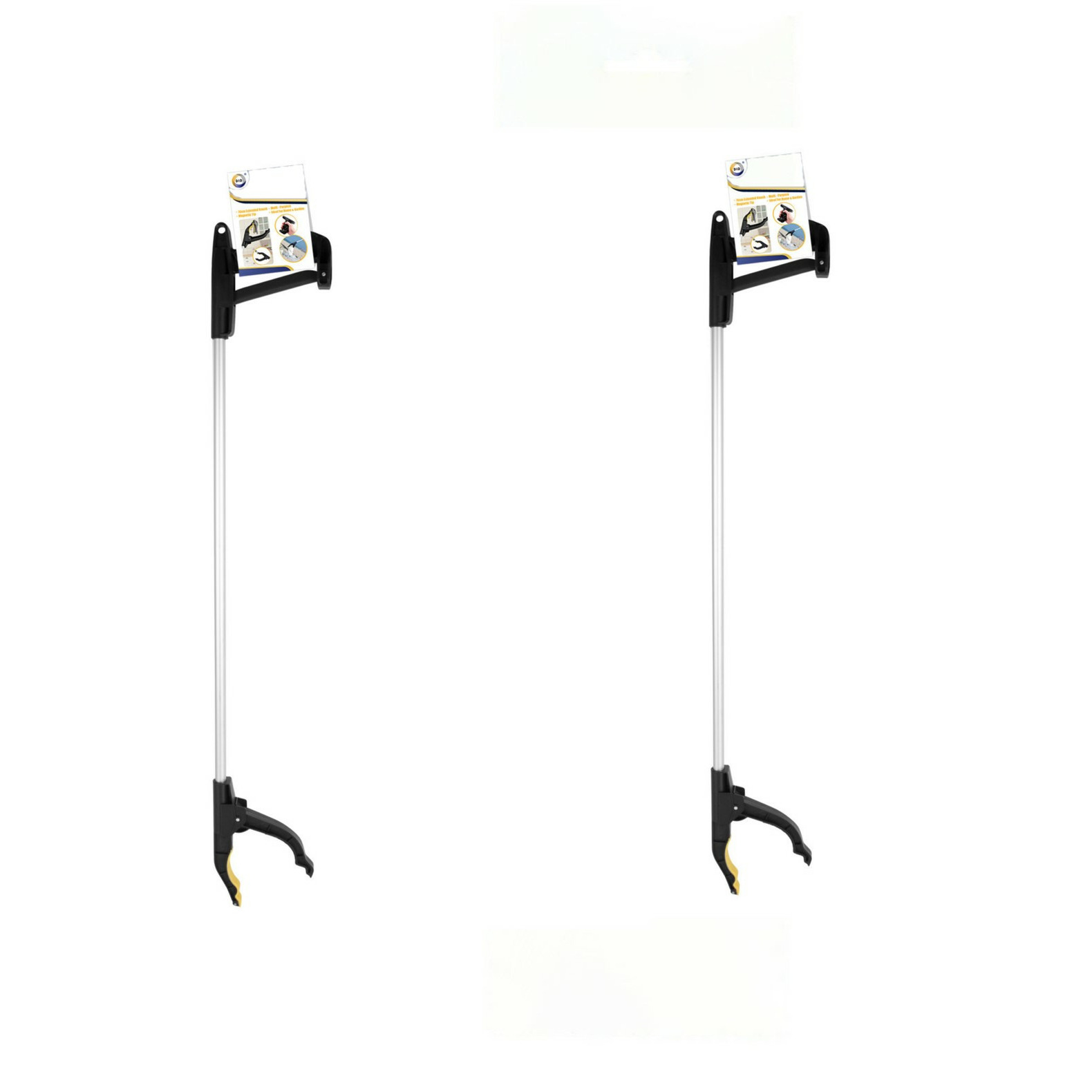 Grijpers/afvalgrijpers met magneet - 3 stuks - 76 cm - wit -