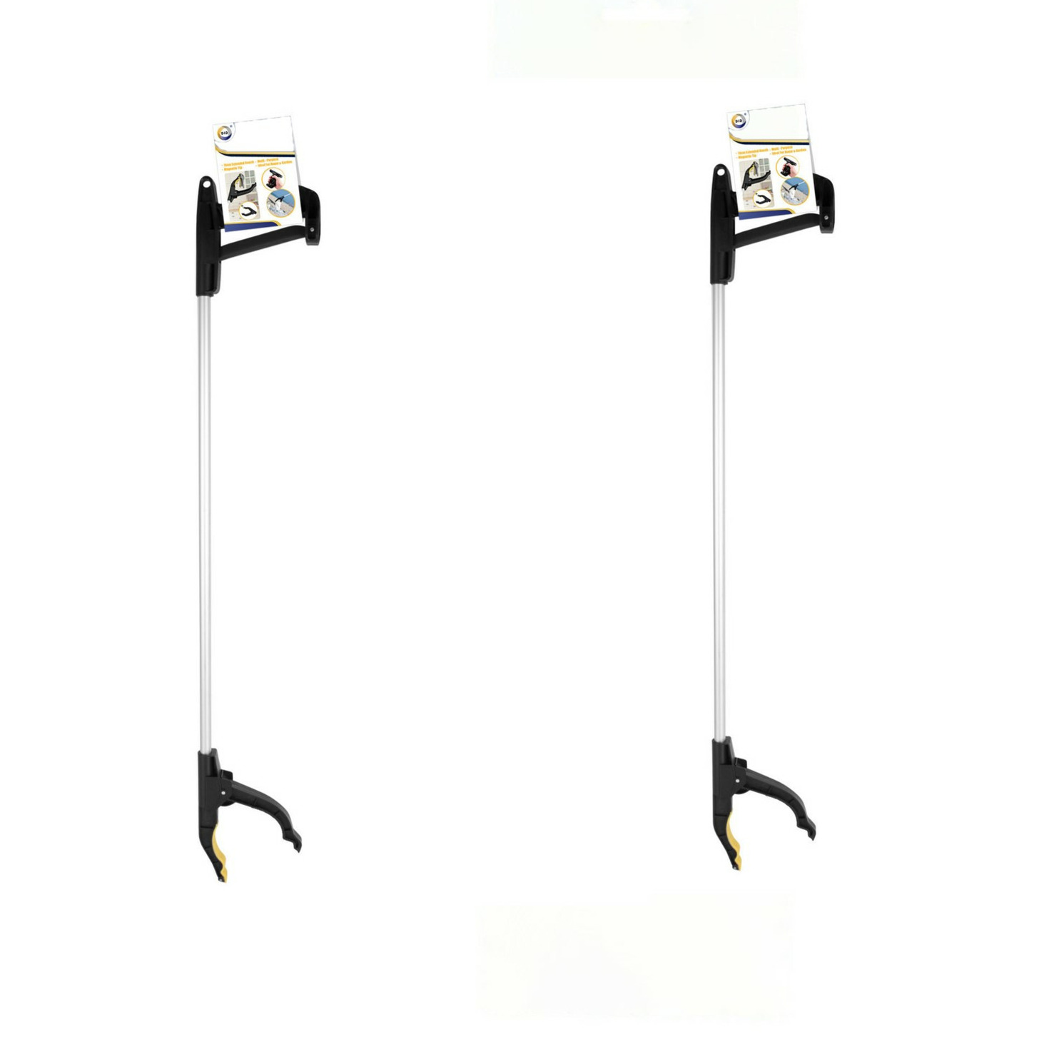 Grijpers/afvalgrijpers met magneet - 4 stuks - 76 cm - wit -