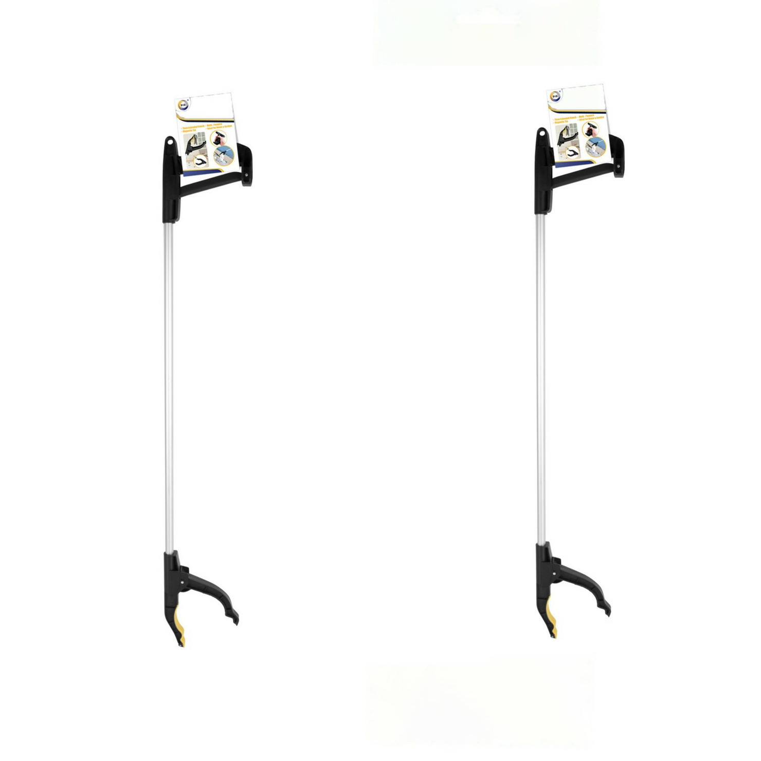 Grijpers/afvalgrijpers met magneet - 10 stuks - 76 cm - wit -