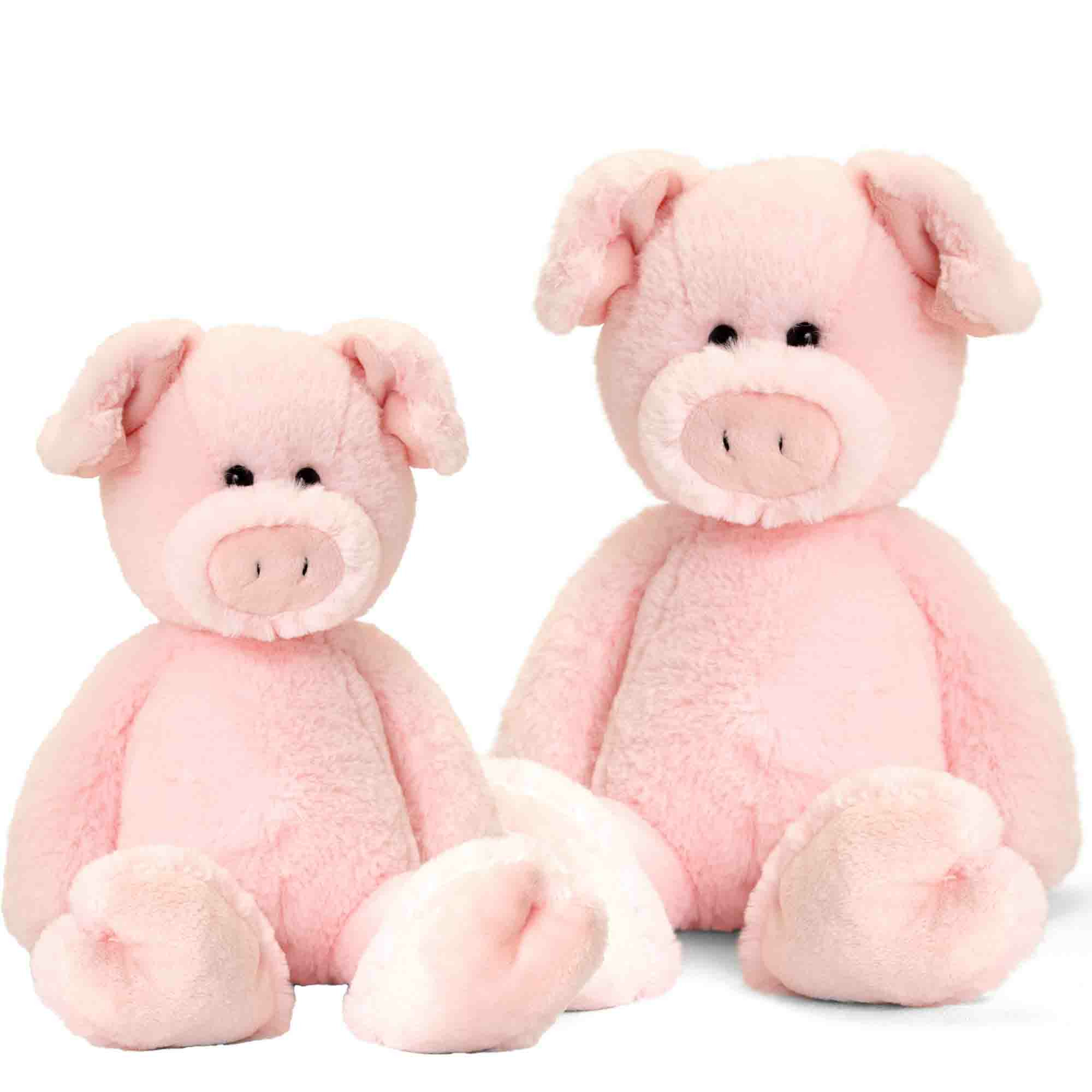 Pluche knuffels varkens familie 18 en 25 cm -