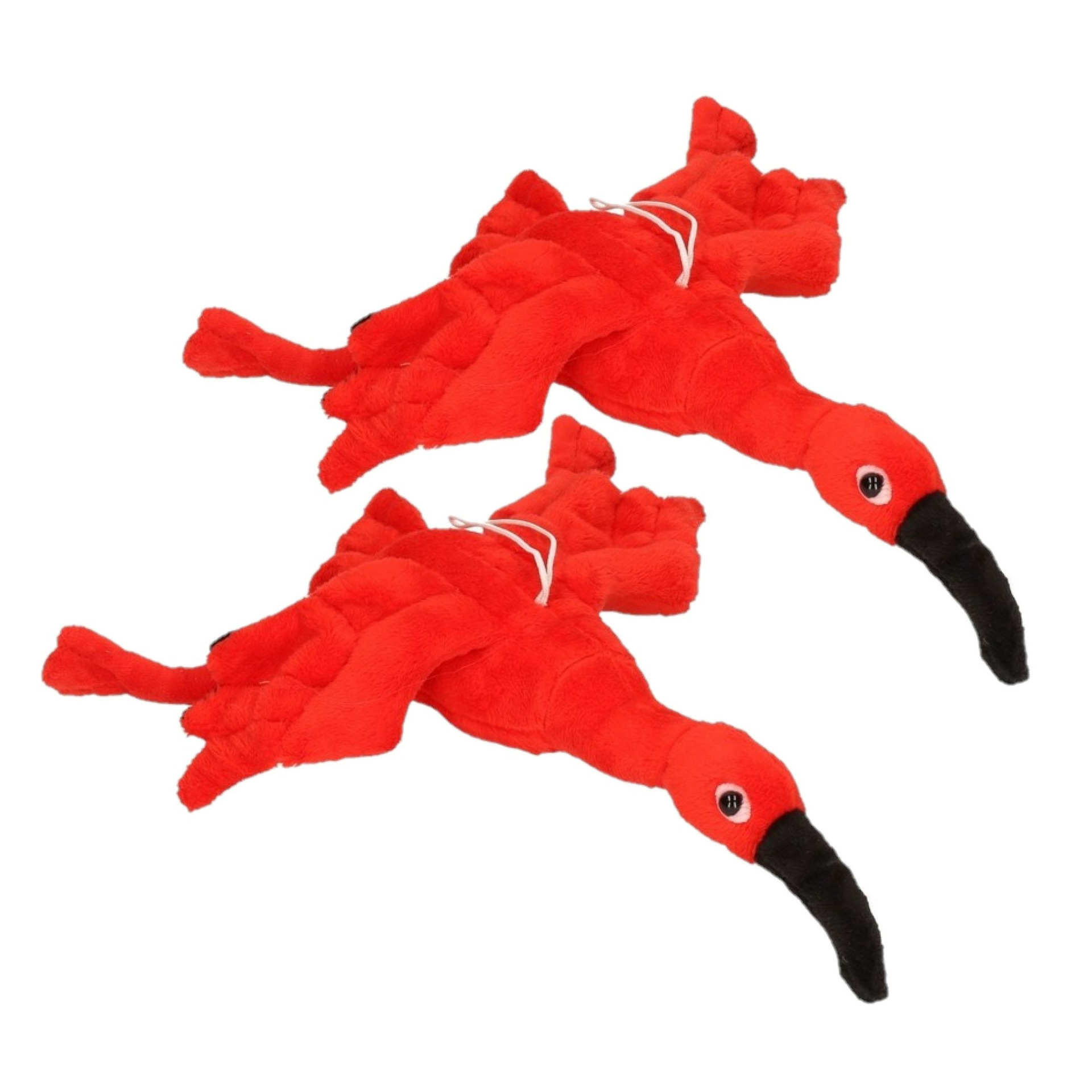 Set van 2x stuks pluche rode Ibis vogel knuffel 34 cm -