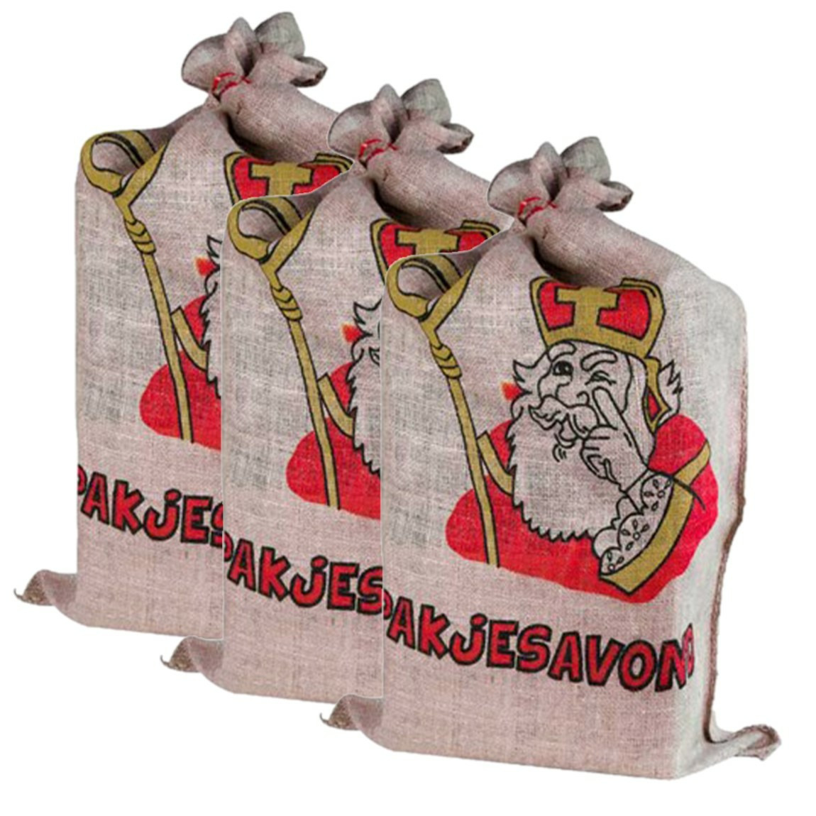 De zak van Sinterklaas - 3 stuks - Jute - 60 x 102 cm - Sint Nicolaas -