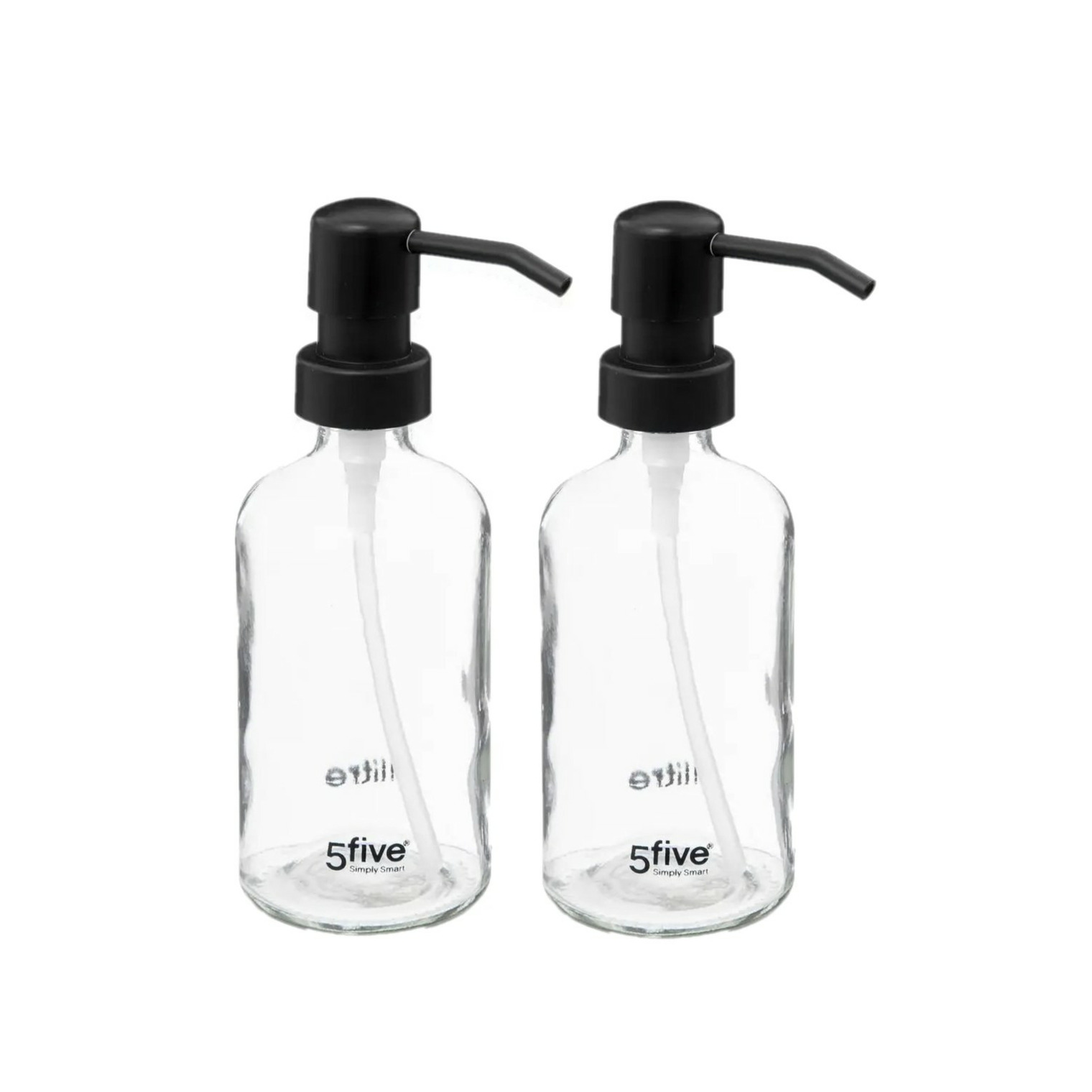 2x Stuks Zeeppompjes/zeepdispensers van glas - transparant - 250 ml -