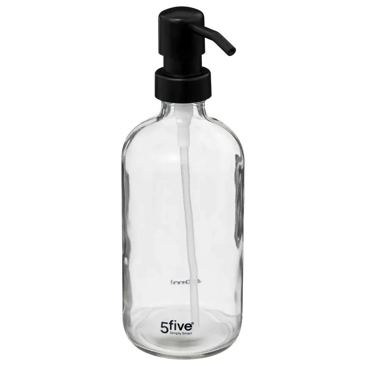 Zeeppompje/zeepdispenser van glas - transparant - 450 ml -