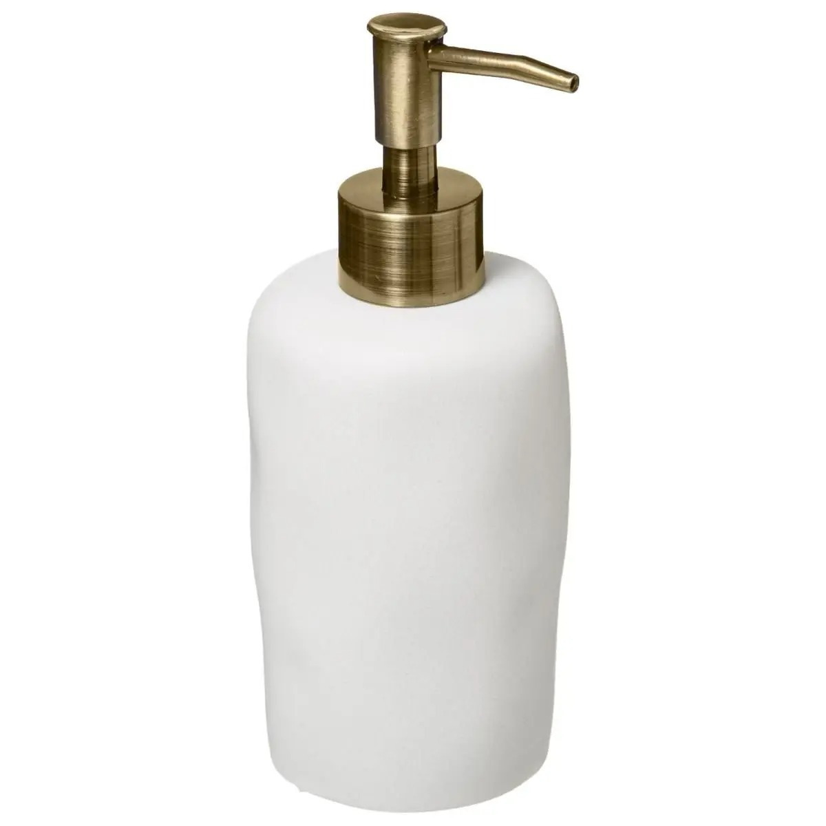 Zeeppompje/zeepdispenser van kunststeen - wit - 300 ml -