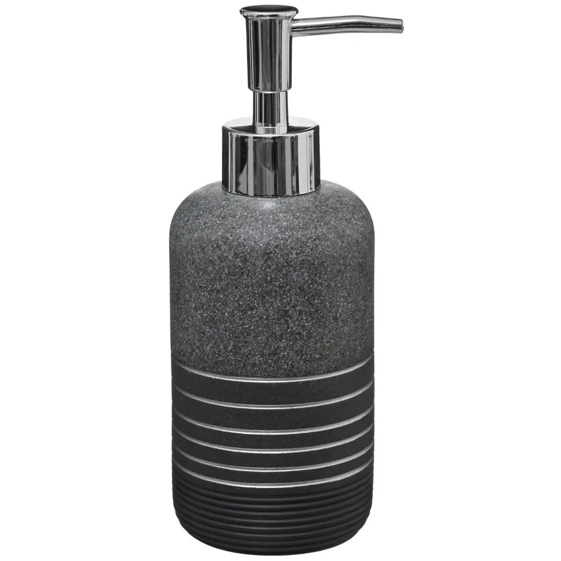 Zeeppompje/zeepdispenser van kunststeen - zilver - 300 ml -