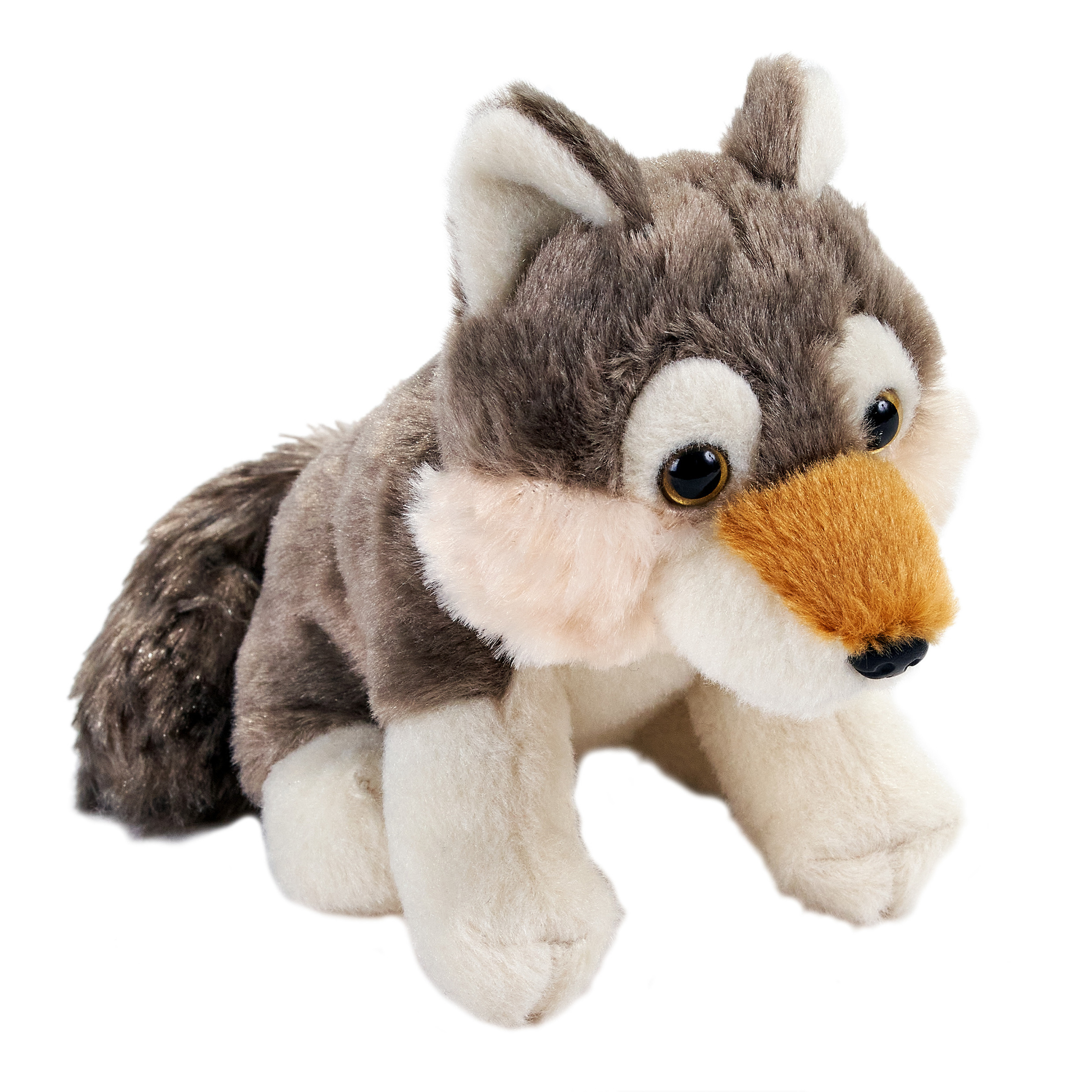 Pluche wolf knuffel - 13 cm - wolven knuffels -