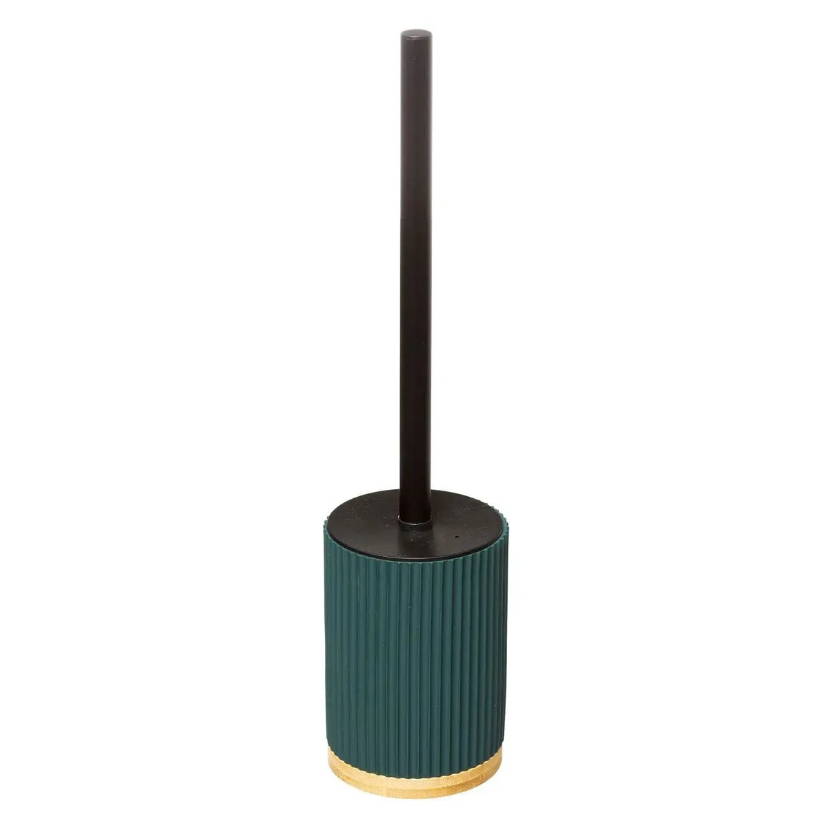 WC-/toiletborstel met houder rond petrol blauw polyresin/steen 40 cm -