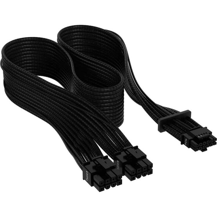 Corsair Premium Sleeved PCIe 5.0 12VHPWR PSU Adapterkabel kabel 50 centimeter