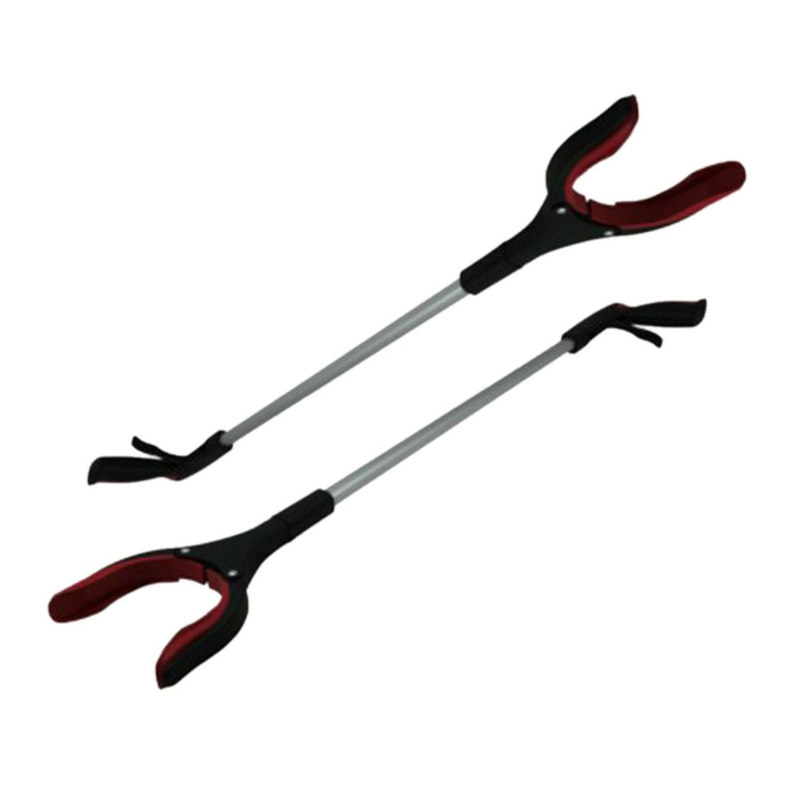Afvalgrijpers/grijphulp 2x - draaibare kop - 82 cm - kunststof - zwart -
