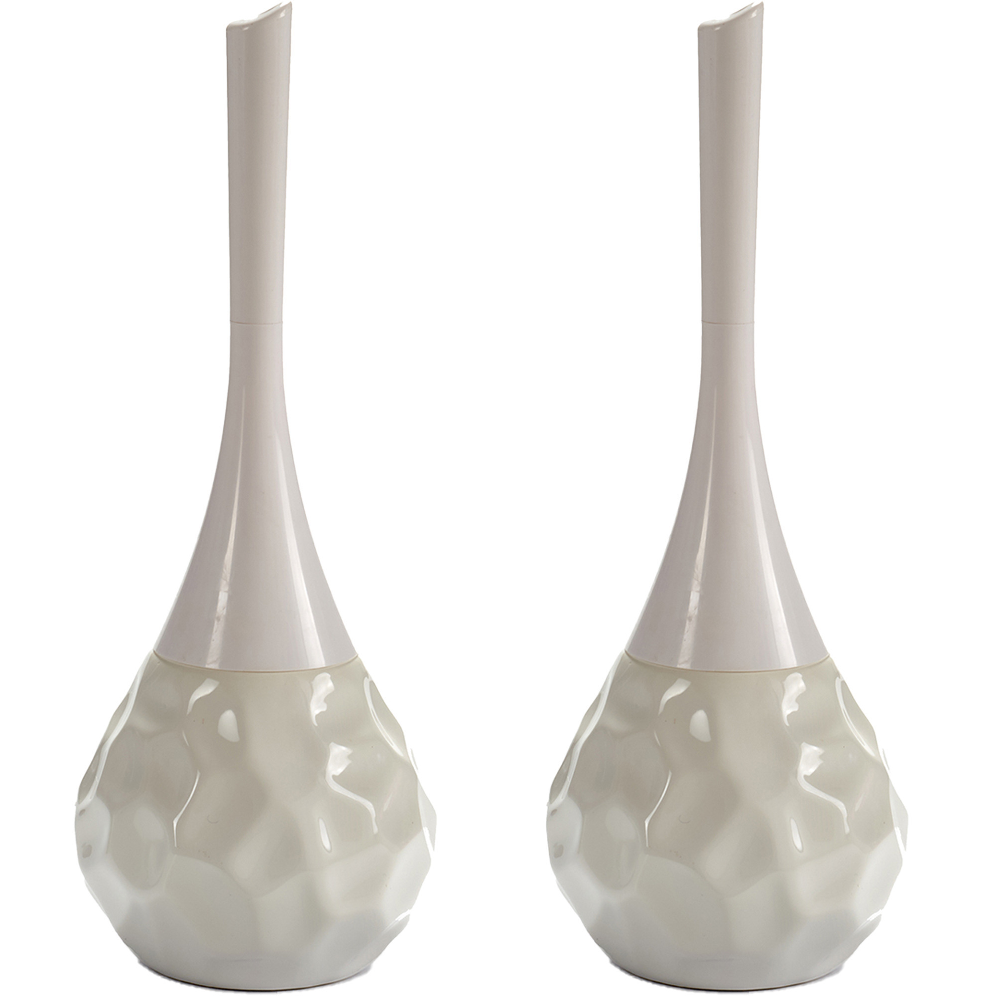 2x Stuks Toiletborstels/wc-borstels van keramiek - wit - afsluitbaar -