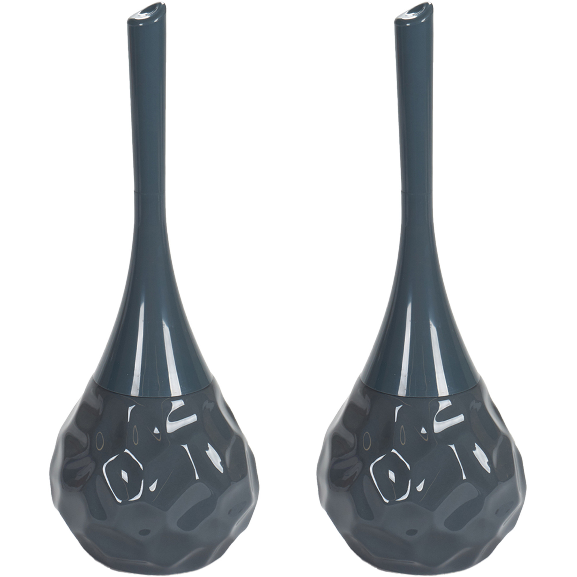 2x Stuks Toiletborstels/wc-borstels van keramiek - grijs - afsluitbaar -