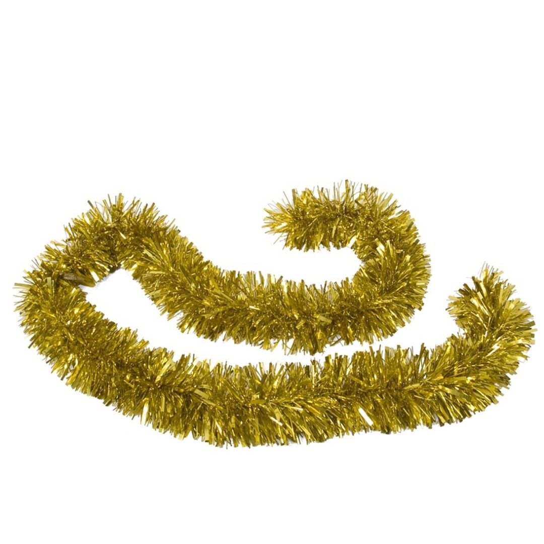 Kerstslingers - glitter goud - folie - 180 x 12 cm - extra brede slinger/kerstboom versiering -
