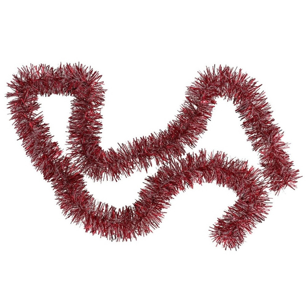 Kerstslingers - rood met sneeuw - 180 x 7 cm - kerstboom versiering/guirlandes -