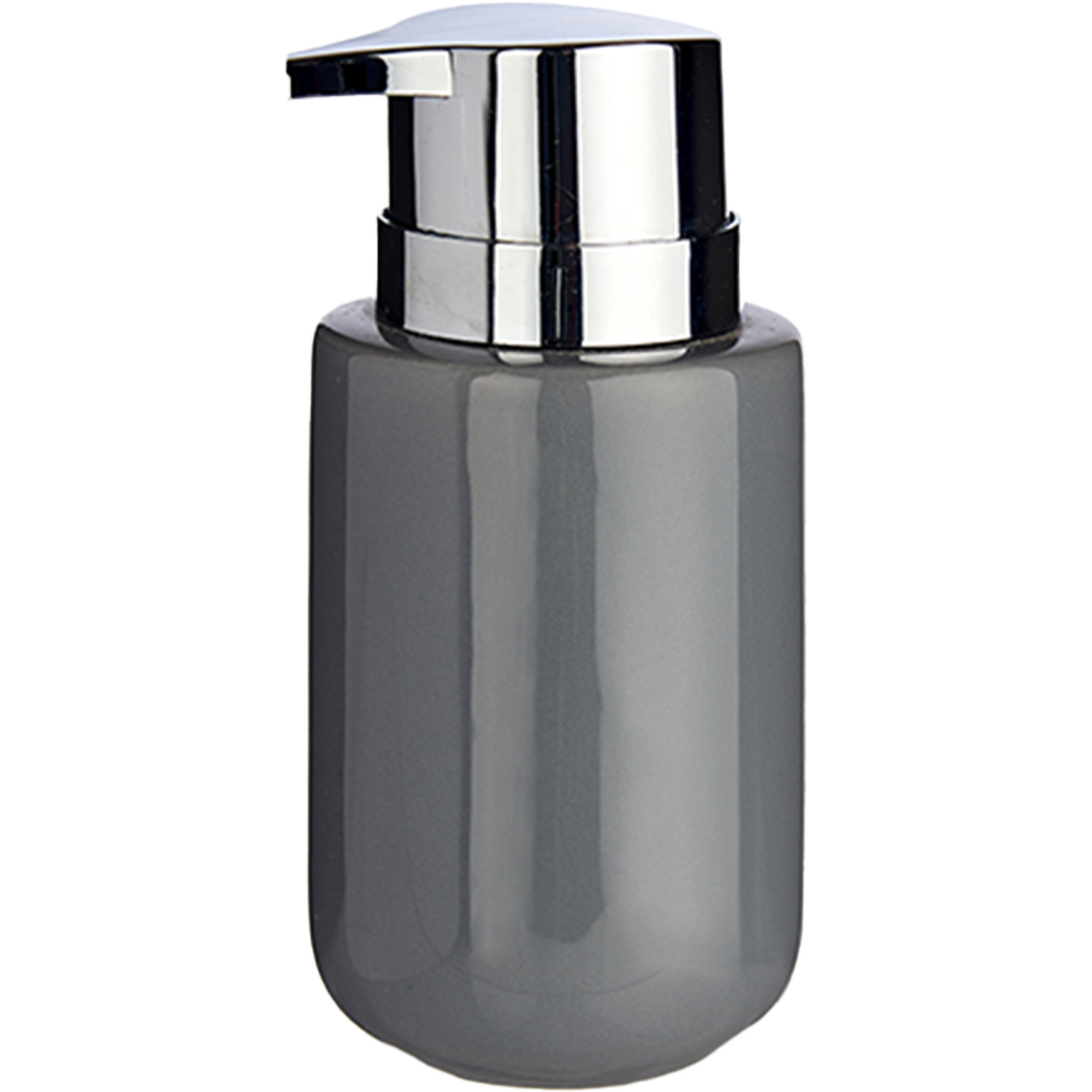 Zeeppompje/dispenser van keramiek - grijs/zilver - 350 ml -