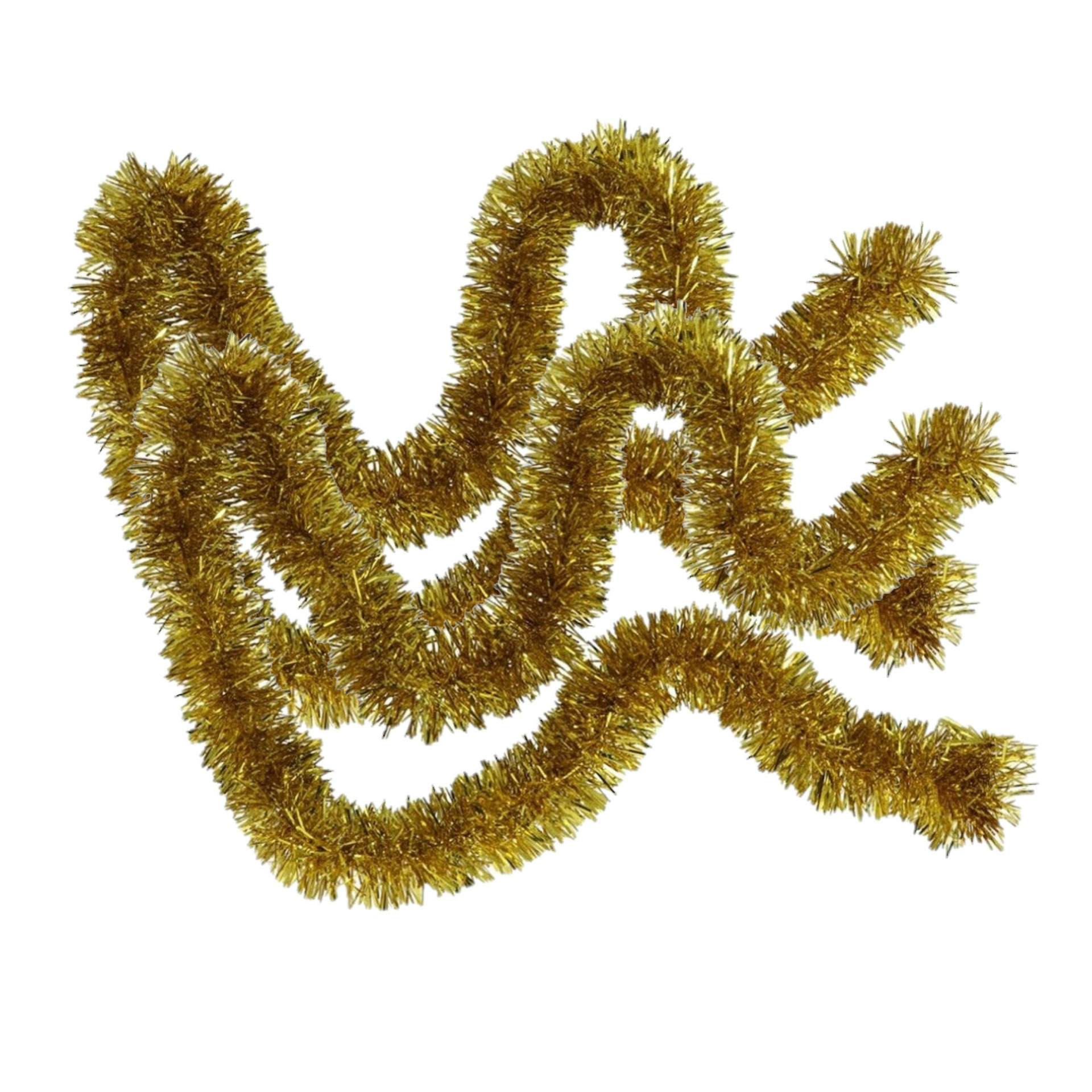 2x Stuks kerstboom folie slingers/lametta guirlandes van 180 x 7 cm in de kleur glitter goud -