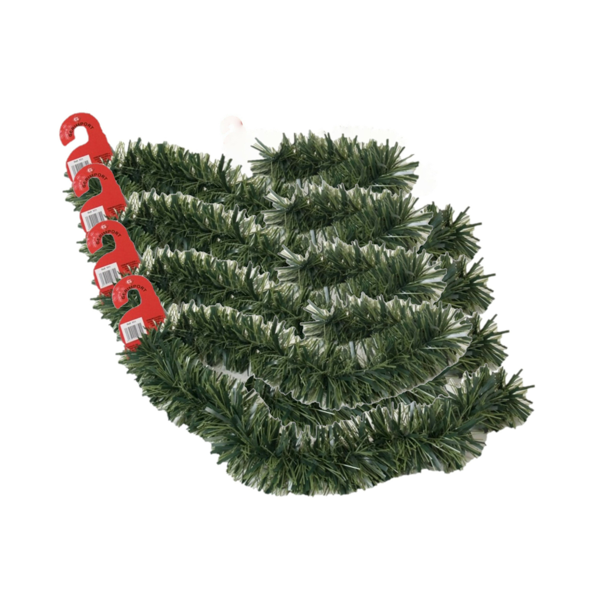4x stuks kerstboom folie slingers/lametta guirlandes van 180 x 12 cm in de kleur glitter groen -