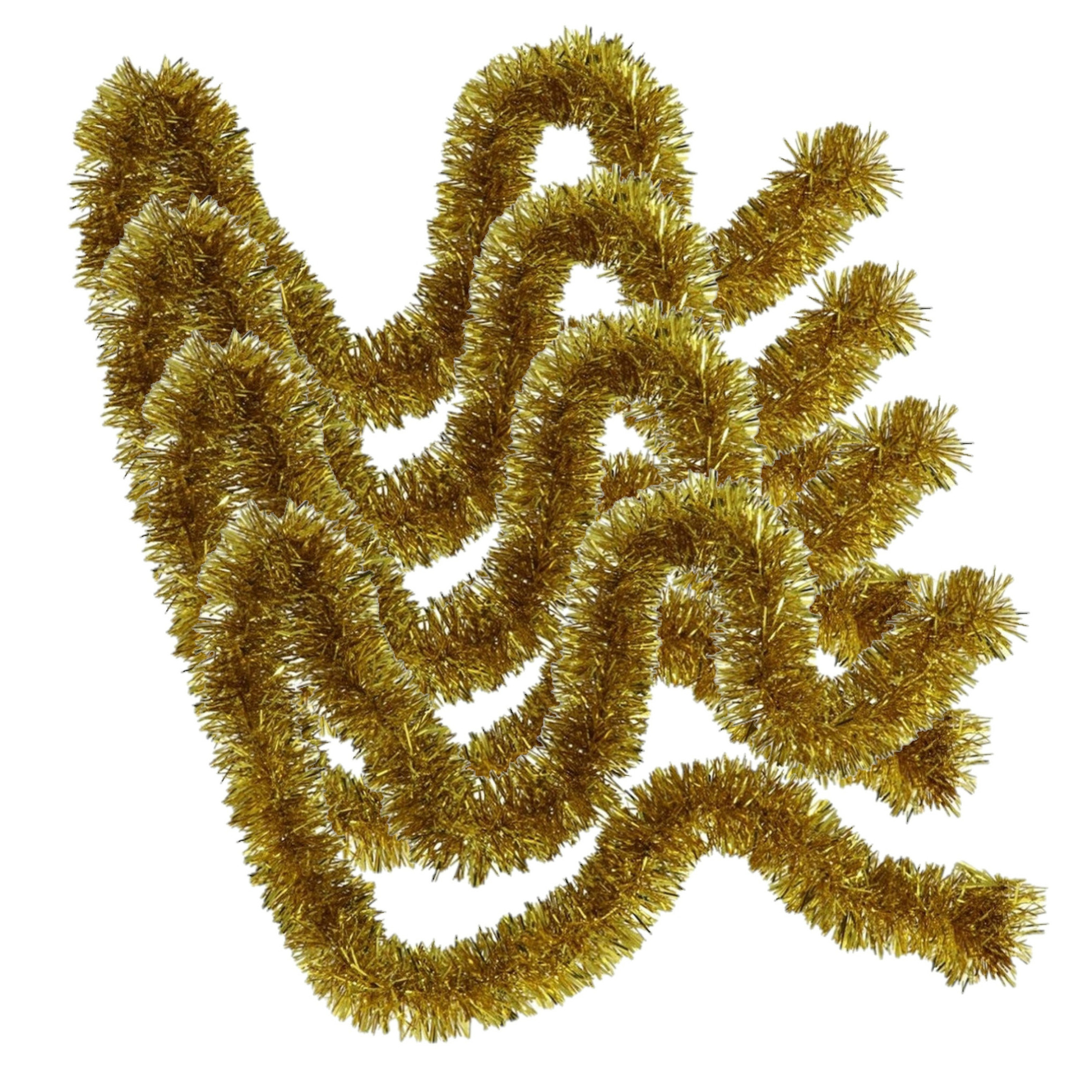 4x stuks kerstboom folie slingers/lametta guirlandes van 180 x 7 cm in de kleur glitter goud -