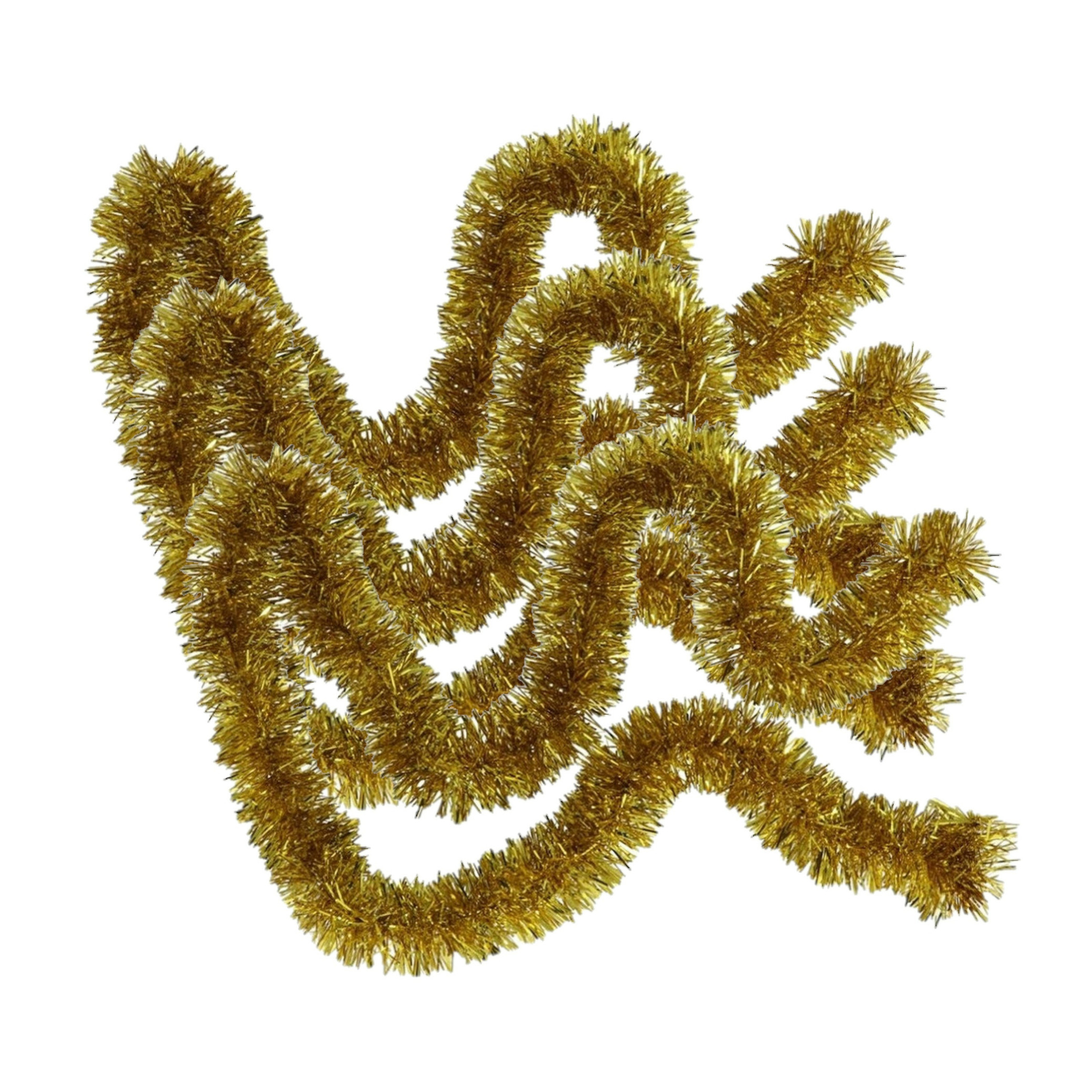 3x stuks kerstboom folie slingers/lametta guirlandes van 180 x 7 cm in de kleur glitter goud -