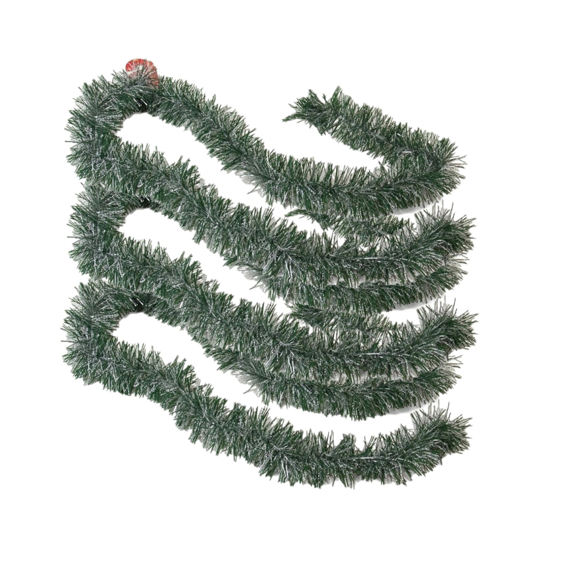3x stuks kerstboom folie slingers/lametta guirlandes van 180 x 7 cm in de kleur groen met sneeuw -