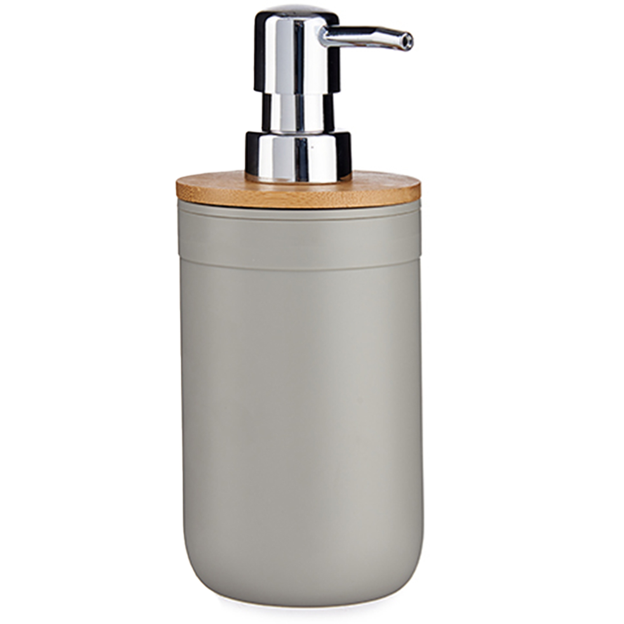 Zeeppompje/zeepdispenser kunststof - lichtgrijs - 350 ml -
