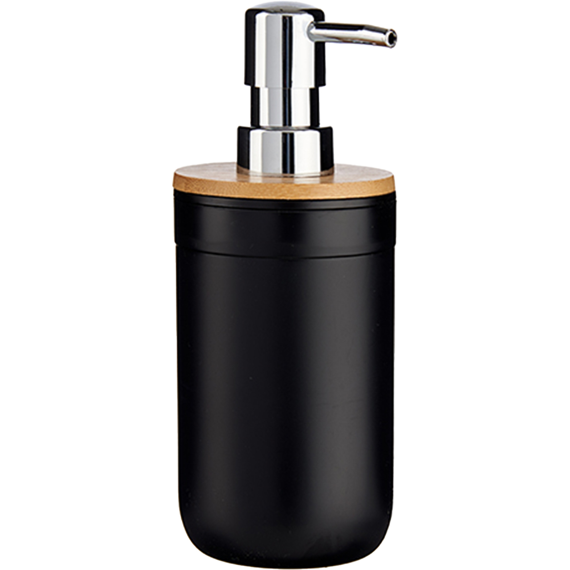 Zeeppompje/zeepdispenser kunststof - zwart - 350 ml -