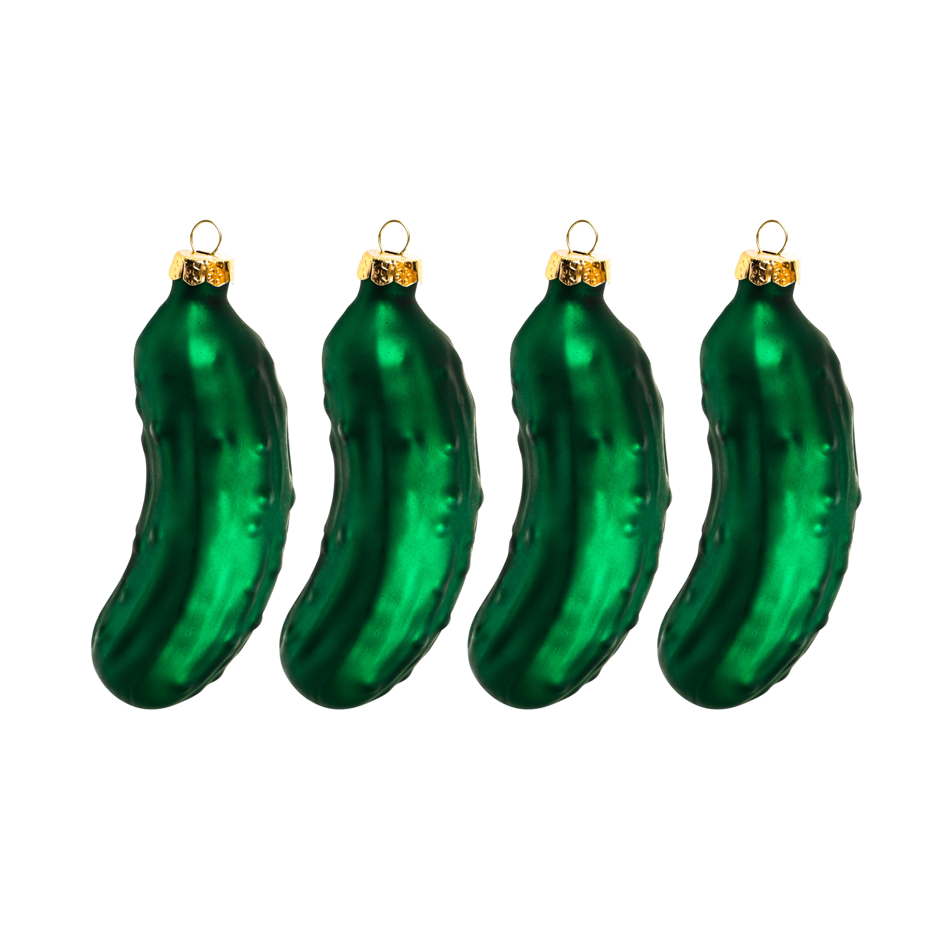 Kersthangers - augurken - 4 stuks - glas - 9 cm -