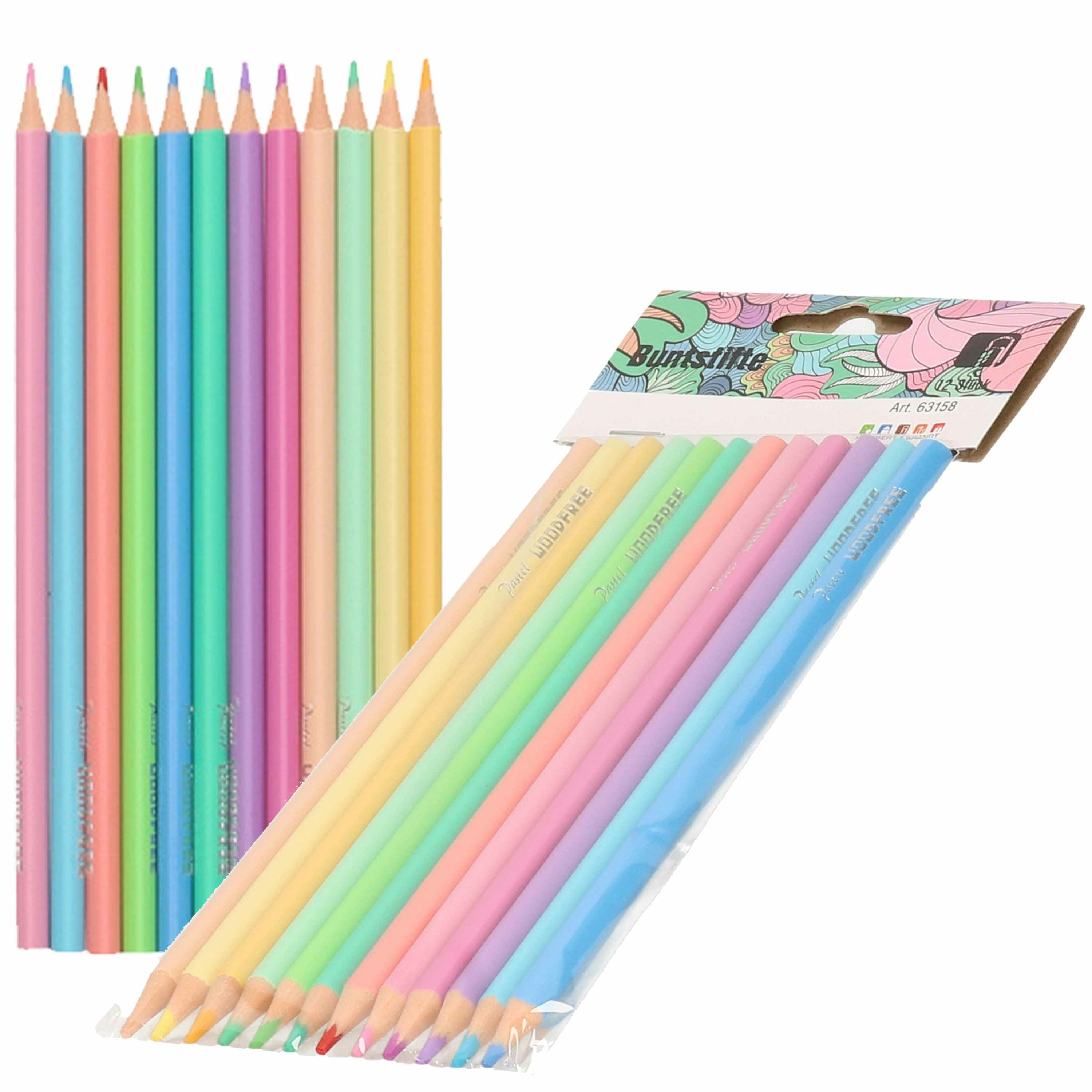 Kleurpotloden pastelkleuren setje van 24x stuks -