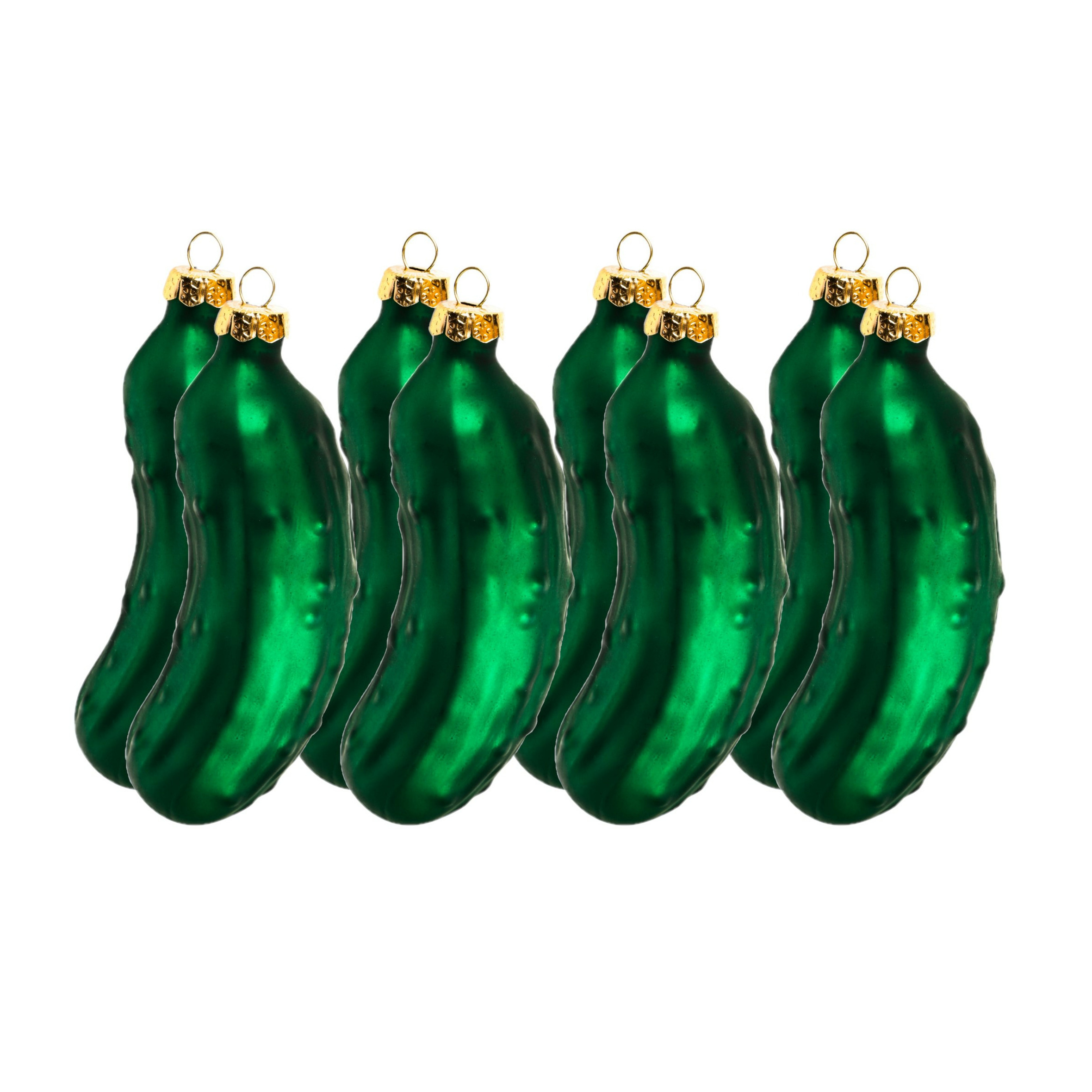 Set van 8x stuks kersthanger figuurtjes glazen augurken 9 cm -