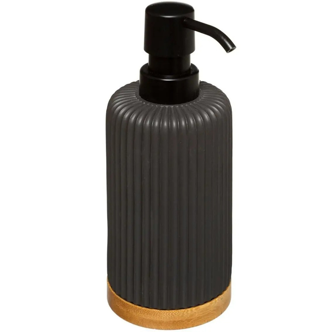 Zeeppompje/zeepdispenser van kunststeen - antraciet/zwart - 270 ml -