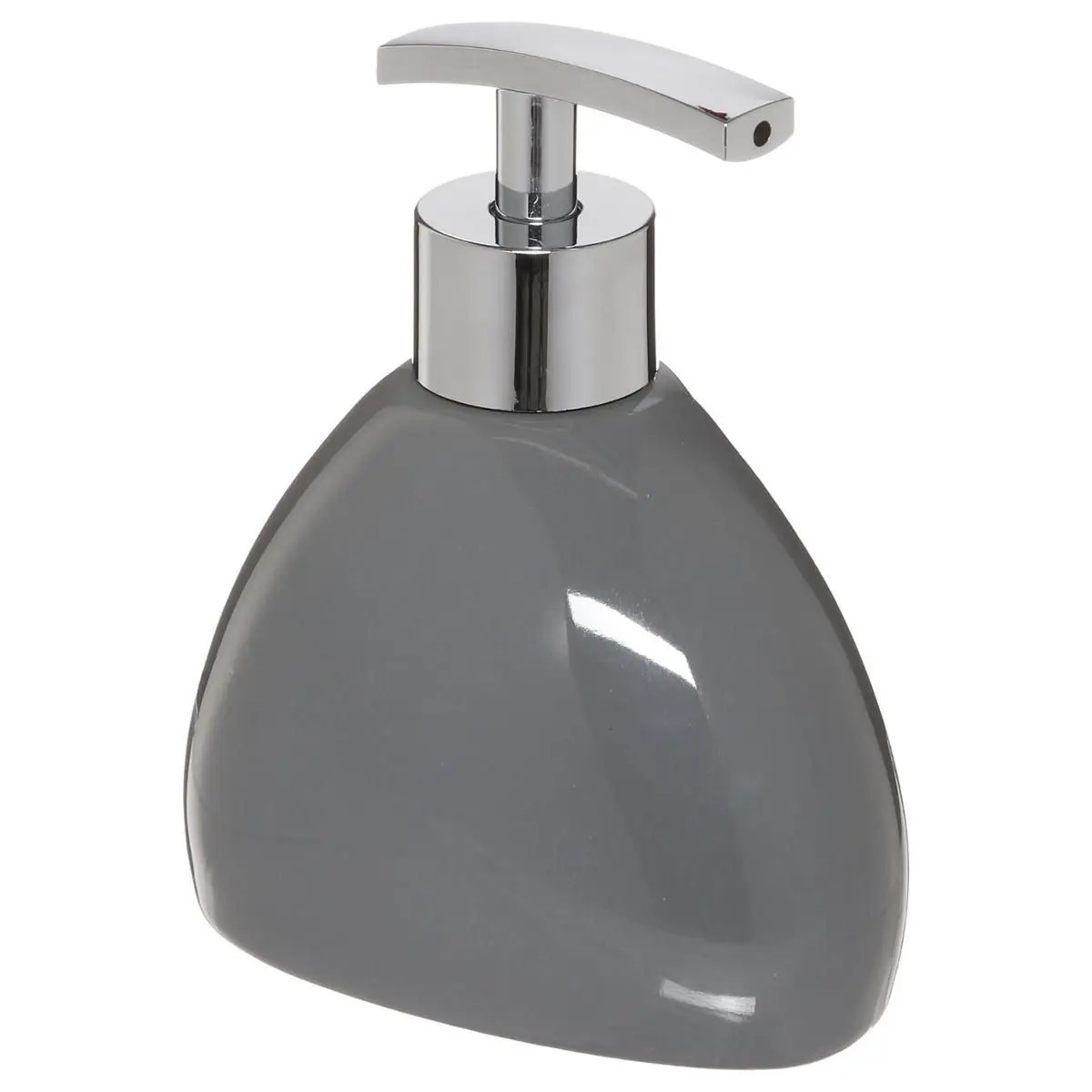 Zeeppompje/zeepdispenser van keramiek - grijs - 300 ml -