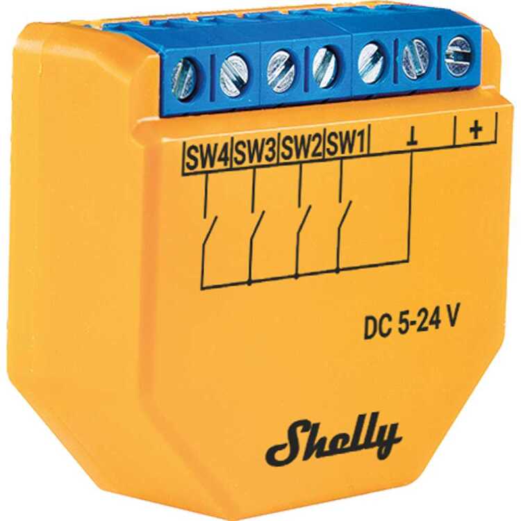 Shelly Plus i4 DC relais Wifi, Bluetooth