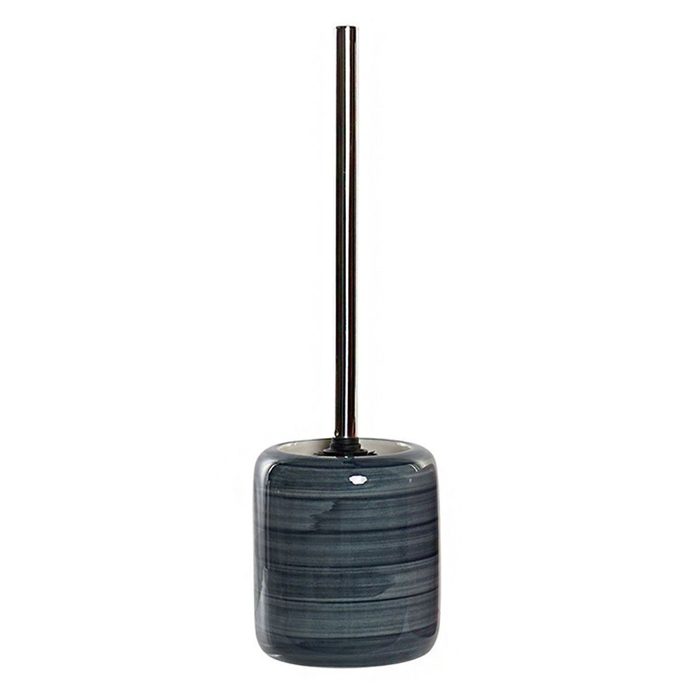Toiletborstel met houder marmer look polystone blauw 39 cm -