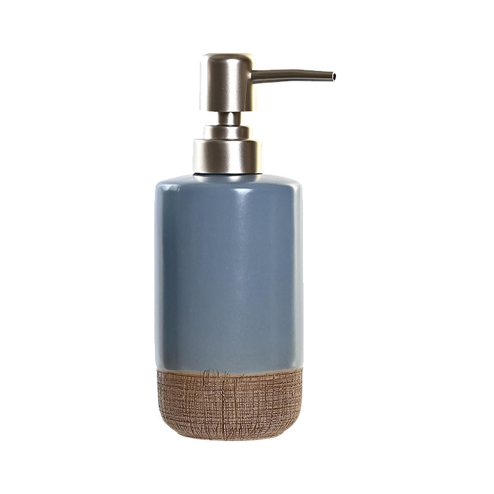 Zeeppompje/dispenser polystone korenblauw 18 cm -