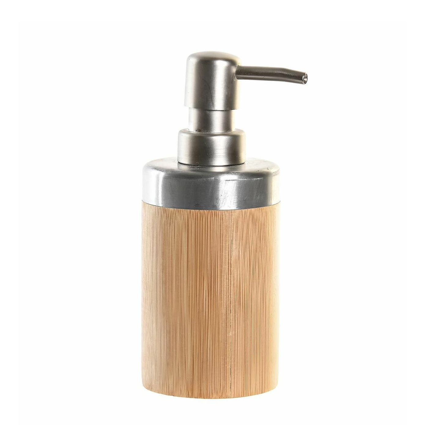 Zeeppompje/dispenser bruin bamboe hout 7 x 17 cm -