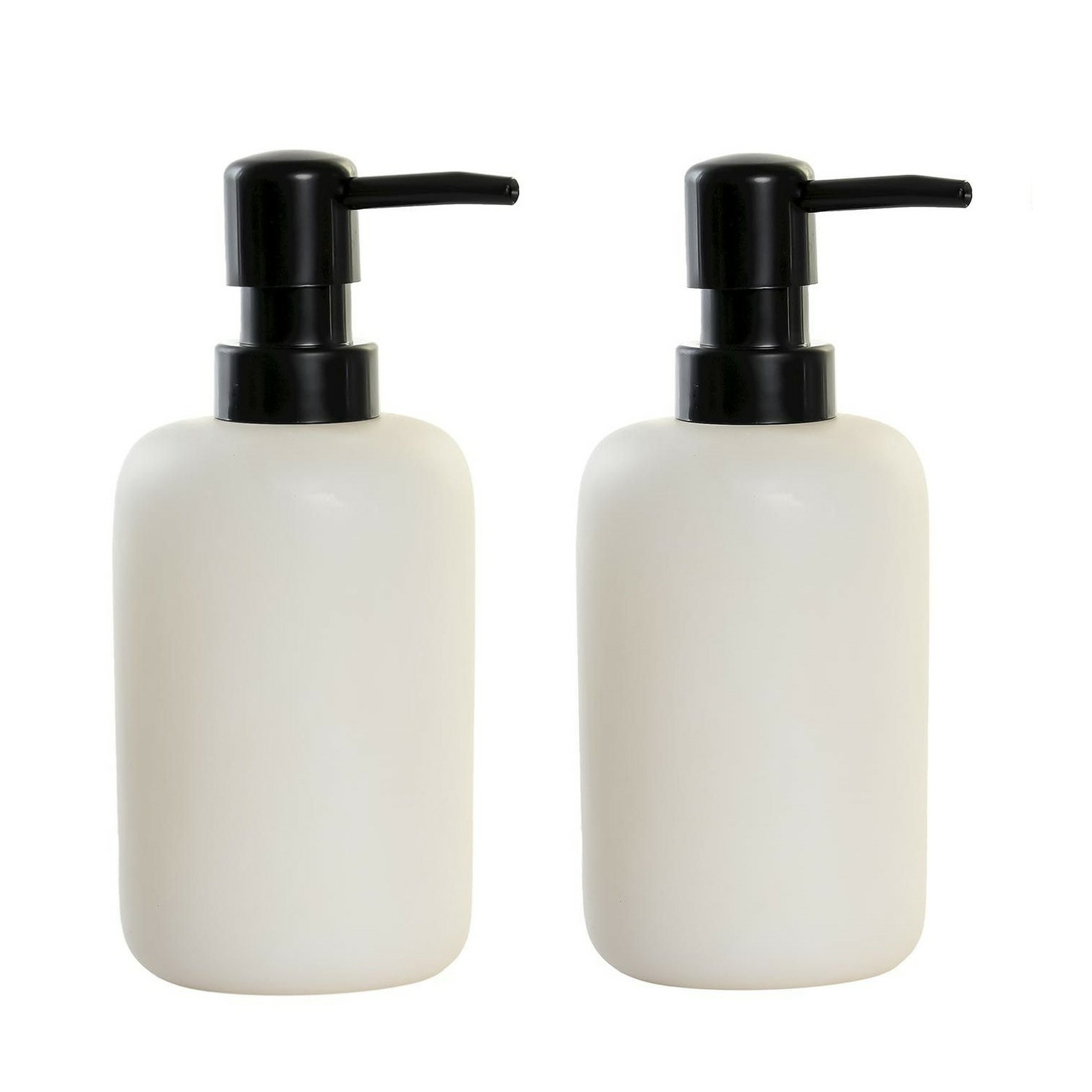 2x stuks zeeppompje/dispenser marmer look wit 9 x 17 cm -
