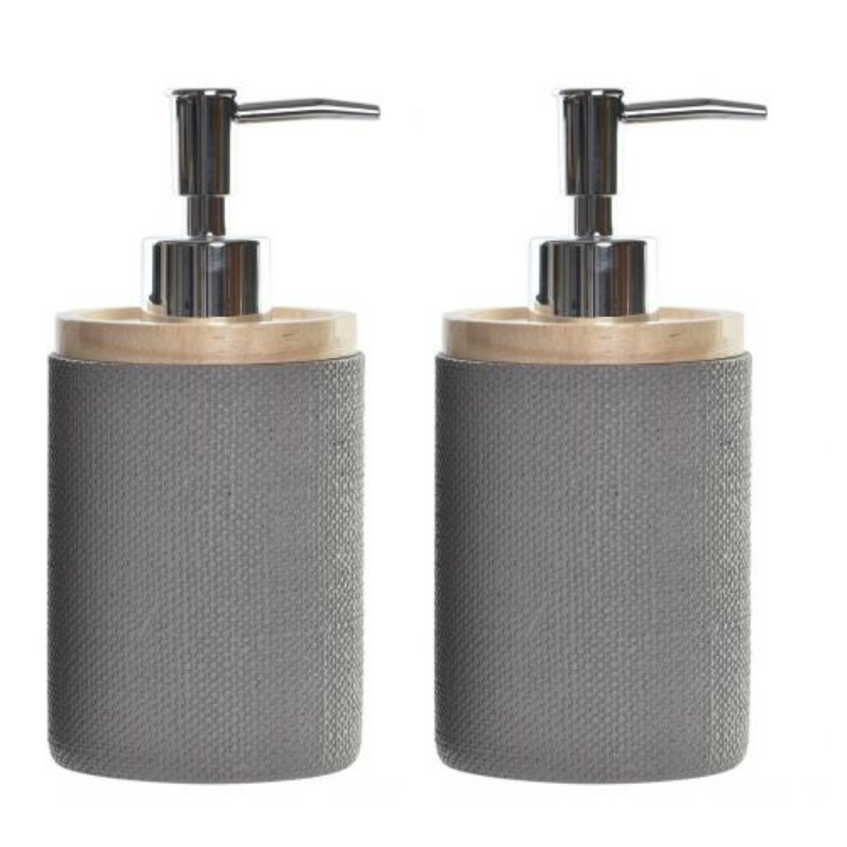 2x stuks zeeppompje/dispenser polystone grijs 8 x 18 cm -